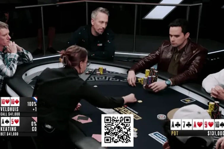 【GG扑克】葫芦成牌却仅跟注，Veldhuis诡异决策引全场调侃！与Keating扑克对决再掀波澜