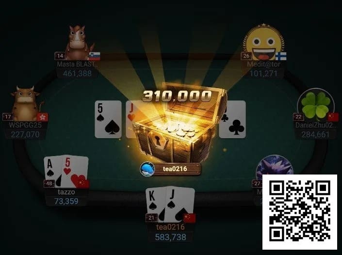 【GG扑克】开赛仅一小时！中国选手tea0216斩获Top神秘赏金，超越冠军成最大赢家！