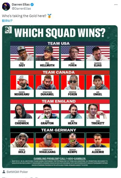 【GG扑克】欧美牌手争论“扑克奥运”阵容，却忽视了来自东方的“龙之队”？
