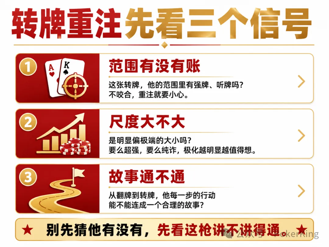 【GG扑克】转牌重注，到底该信不信？三个信号帮你把“猜”变成“对账”