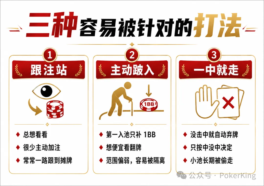 【GG扑克】跟注站、主动跛入、一中就走——现金桌最容易被吃穿的三种打法，你中招了吗？
