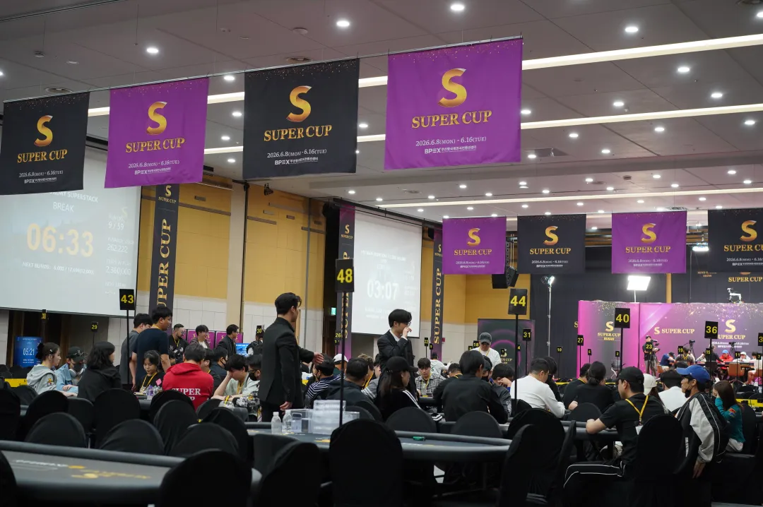 【GG扑克】Super CUP釜山站｜主赛共599人次参赛75人晋级；中日韩马四地扑克精英与跨界名人齐聚慈善邀请赛