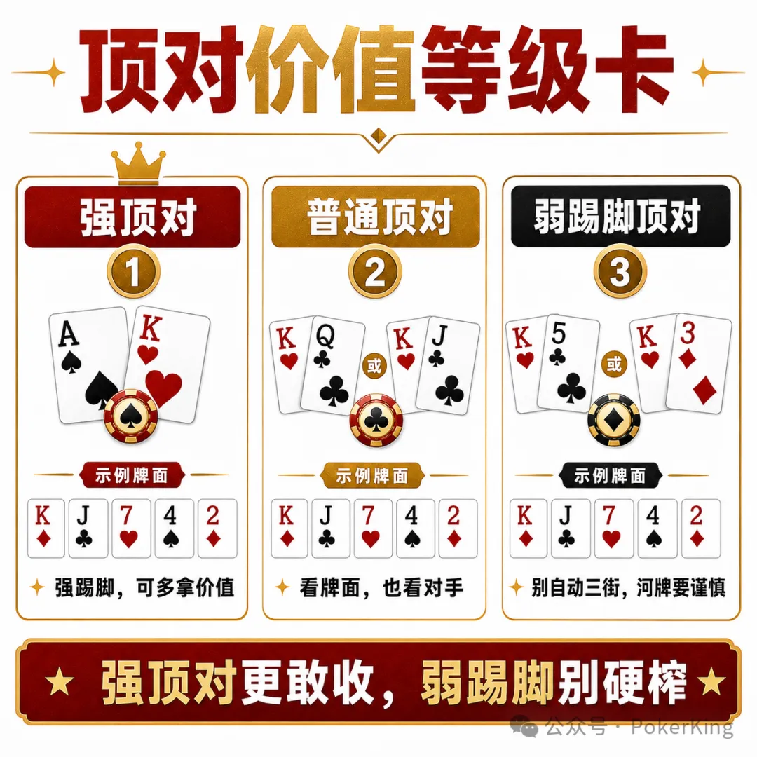 【GG扑克】中了顶对,到底该下几条街?别一把就软了