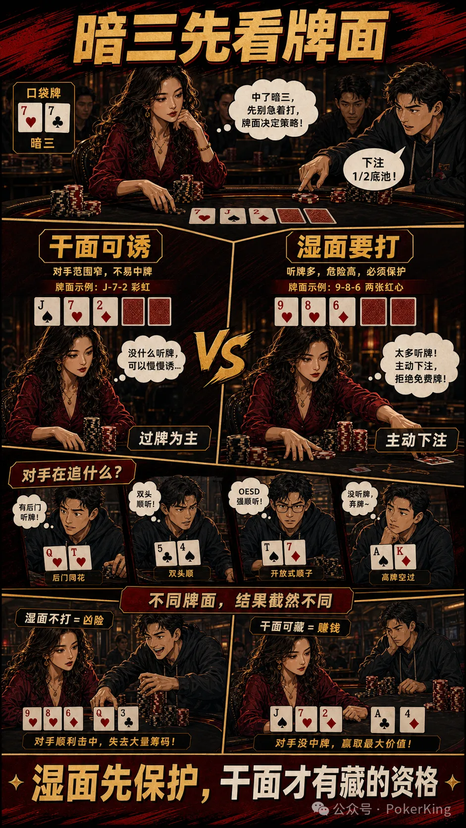【GG扑克】暗三条要不要慢打?先看牌面、对手和人数再决定